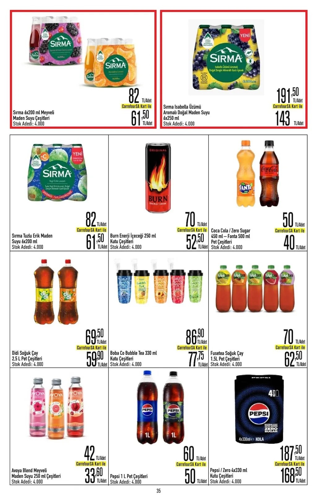 CarrefourSA CarrefourSA 11 Haziran 2026 Aktüel Kataloğu sayfa 35: Boba Co Bubble Tea 330 Ml Kutu Çeşitleri, Didi Soğuk Çay 2.5 L Pet Çeşitleri