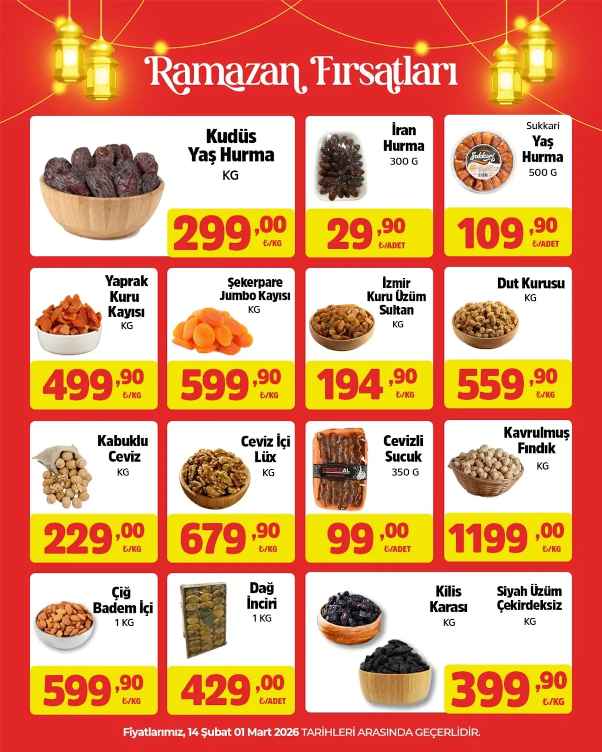 City City Gross 14 Şubat 2026 Aktüel Kataloğu sayfa 13: Ceviz İçi Lüx Kg, Yaprak Kuru Kayısı Kg