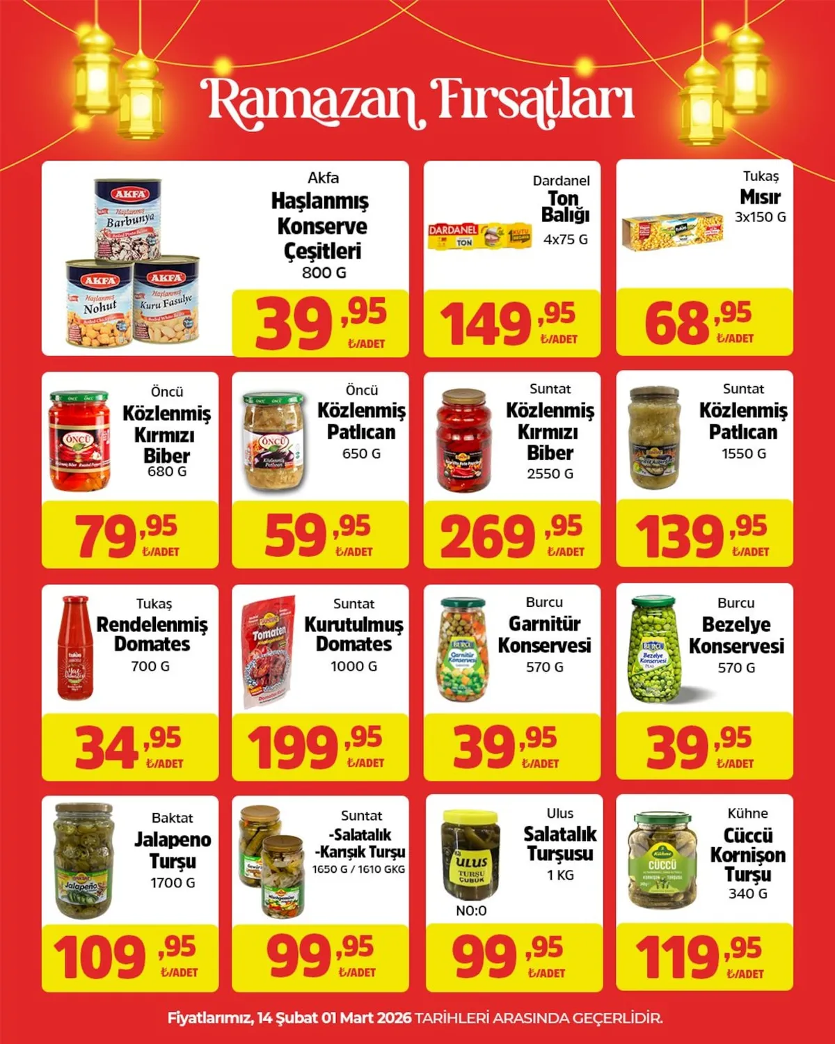 City City Gross 14 Şubat 2026 Aktüel Kataloğu sayfa 17: Suntat Közlenmiş Patlıcan 1550 G, Burcu Garnitür Konservesi 570 G