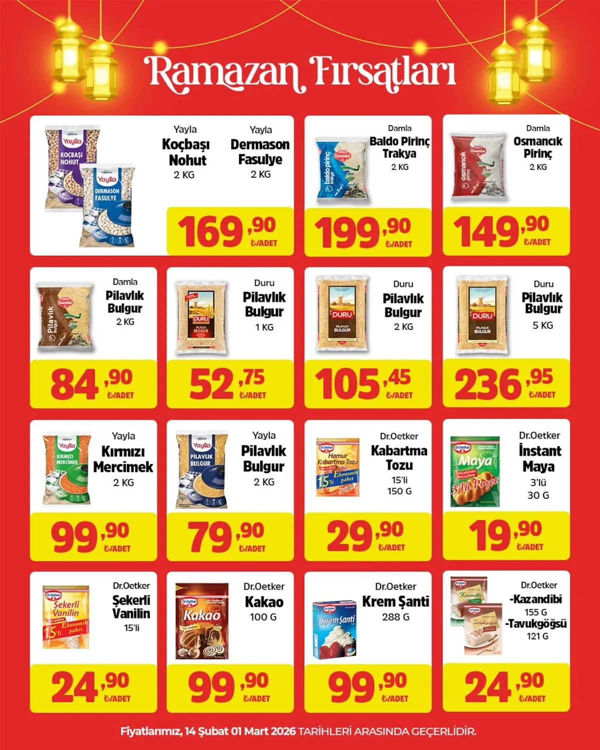 City City Gross 14 Şubat 2026 Aktüel Kataloğu sayfa 20: Damla Baldo Pirinç Trakya 2 Kg, Dr.Oetker Instant Maya 3'Lü 30 G
