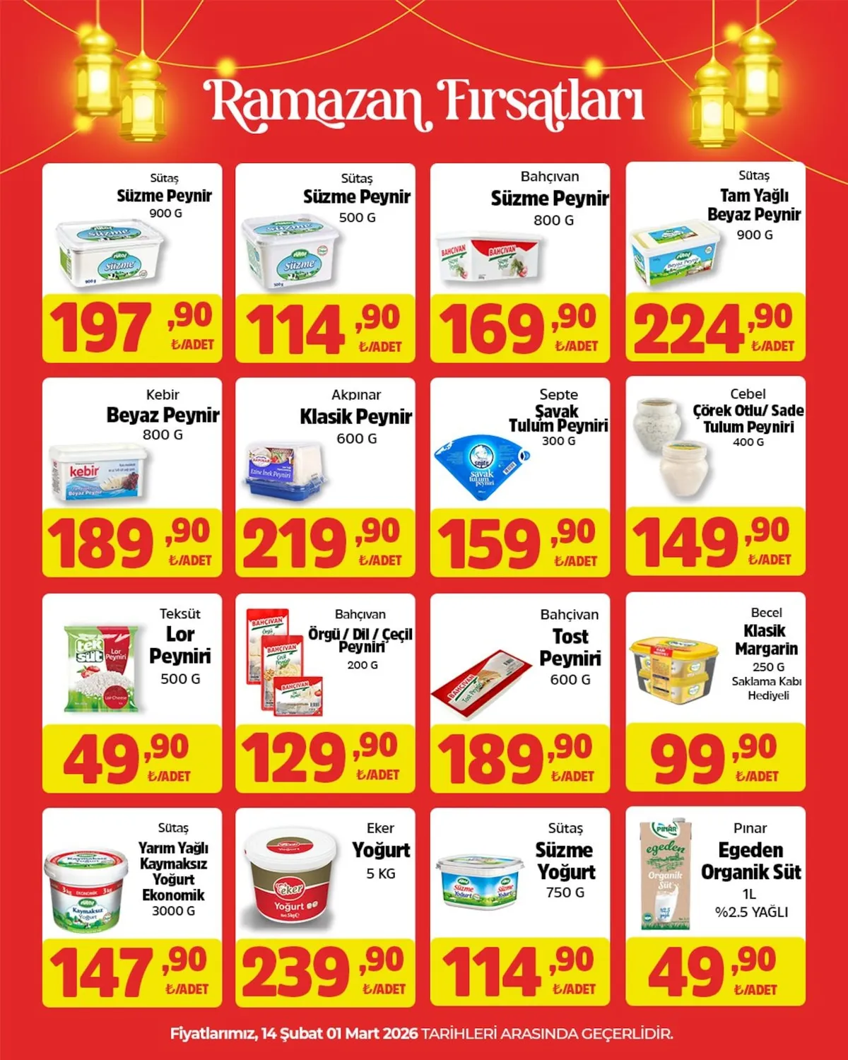 City City Gross 14 Şubat 2026 Aktüel Kataloğu sayfa 6: Teksüt Lor Peyniri 500 G, Becel Klasik Margarin 250 G Saklama Kabı Hediyeli