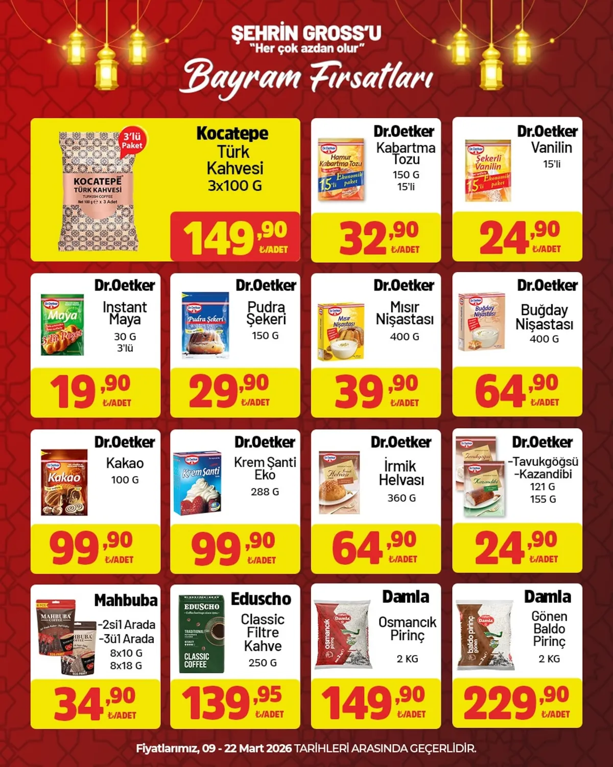 City City Gross 9 Mart 2026 Aktüel Kataloğu sayfa 2: Dr. Oetker Mısır Nişastası 400 G, Dr. Oetker Krem Şanti Eko 288 G