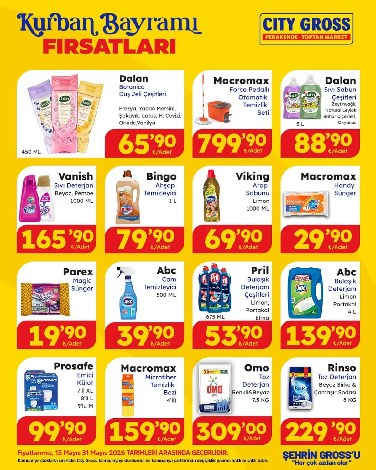 City City Gross 15 Mayıs 2026 Aktüel Kataloğu sayfa 10: Abc Bulaşık Deterjanı Limon Portakal 4L, Parex Magic Sünger