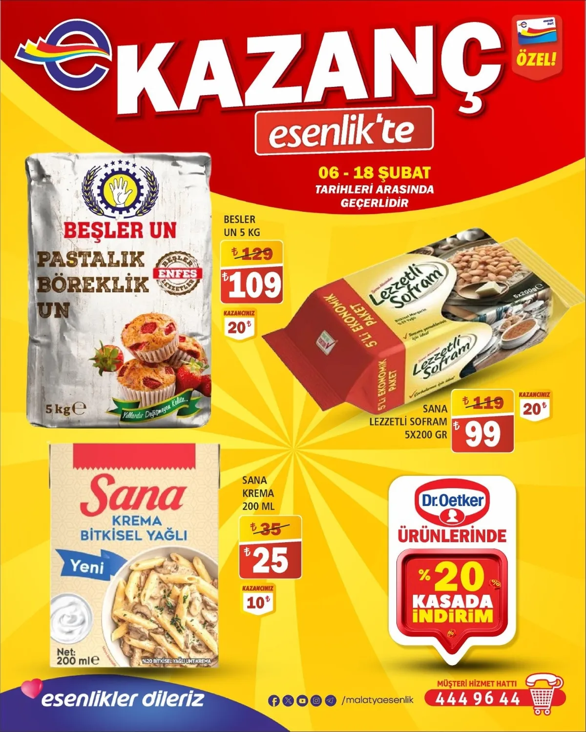 Esenlik Esenlik 6 Şubat 2026 Aktüel Kataloğu sayfa 13: Sana Lezzetli Sofram 5X200 Gr, Besler Un 5 Kg