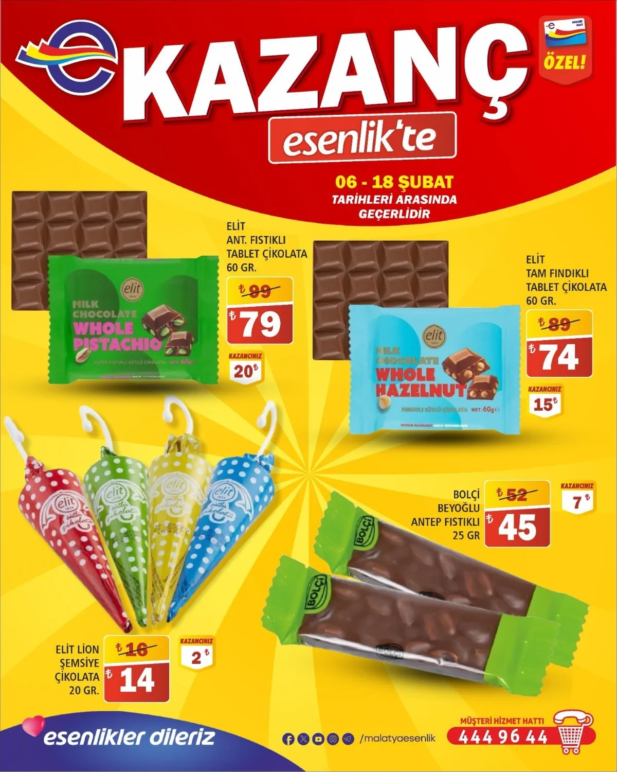 Esenlik Esenlik 6 Şubat 2026 Aktüel Kataloğu sayfa 2: Bolçi Beyoğlu Antep Fıstıklı 25 Gr, Elit Ant. Fıstıklı Tablet Çikolata 60 Gr.