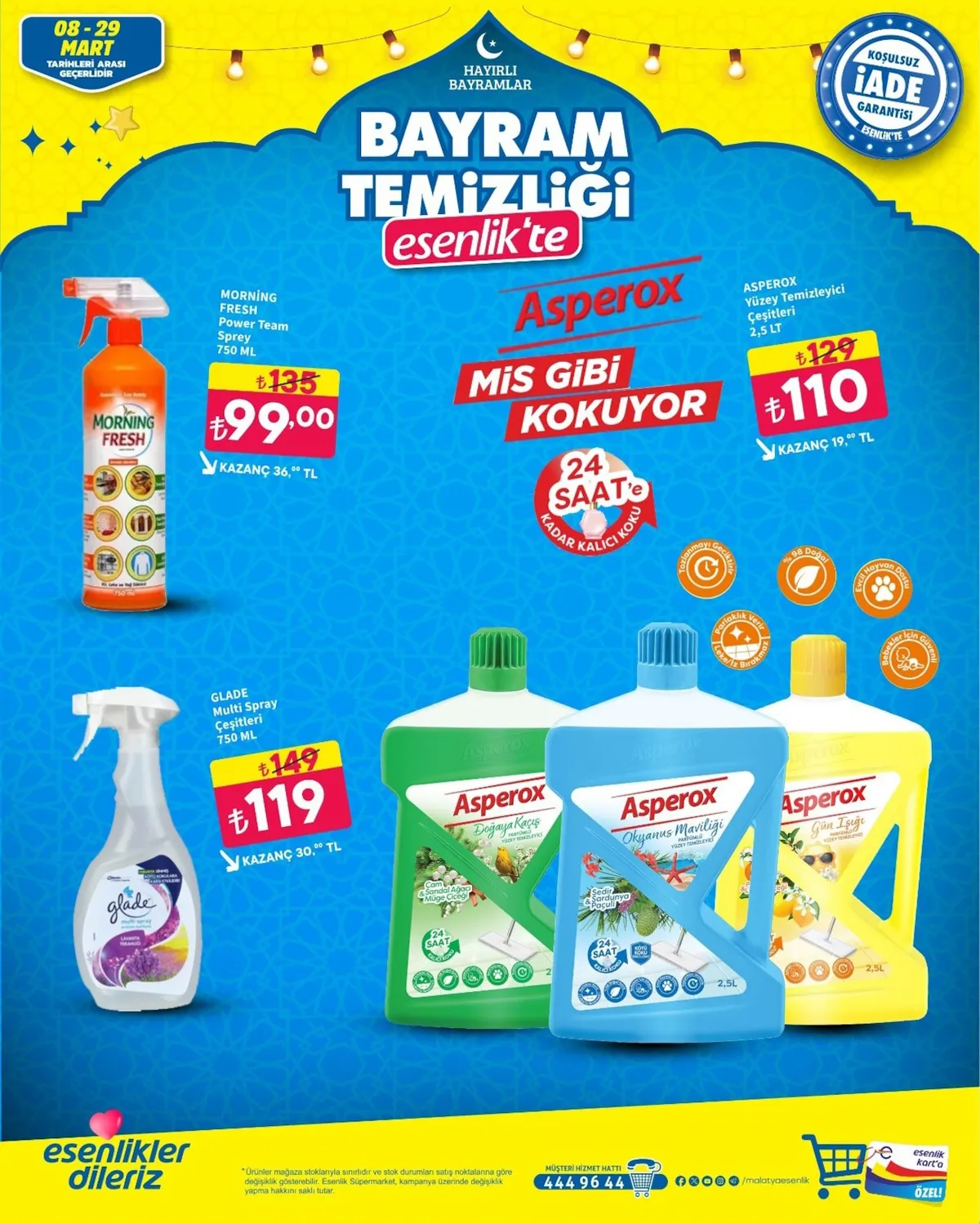 Esenlik Esenlik 8 Mart 2026 Aktüel Kataloğu sayfa 10: Morning Fresh Power Team Sprey 750 Ml, Glade Multi Sprey Çeşitleri 750 Ml