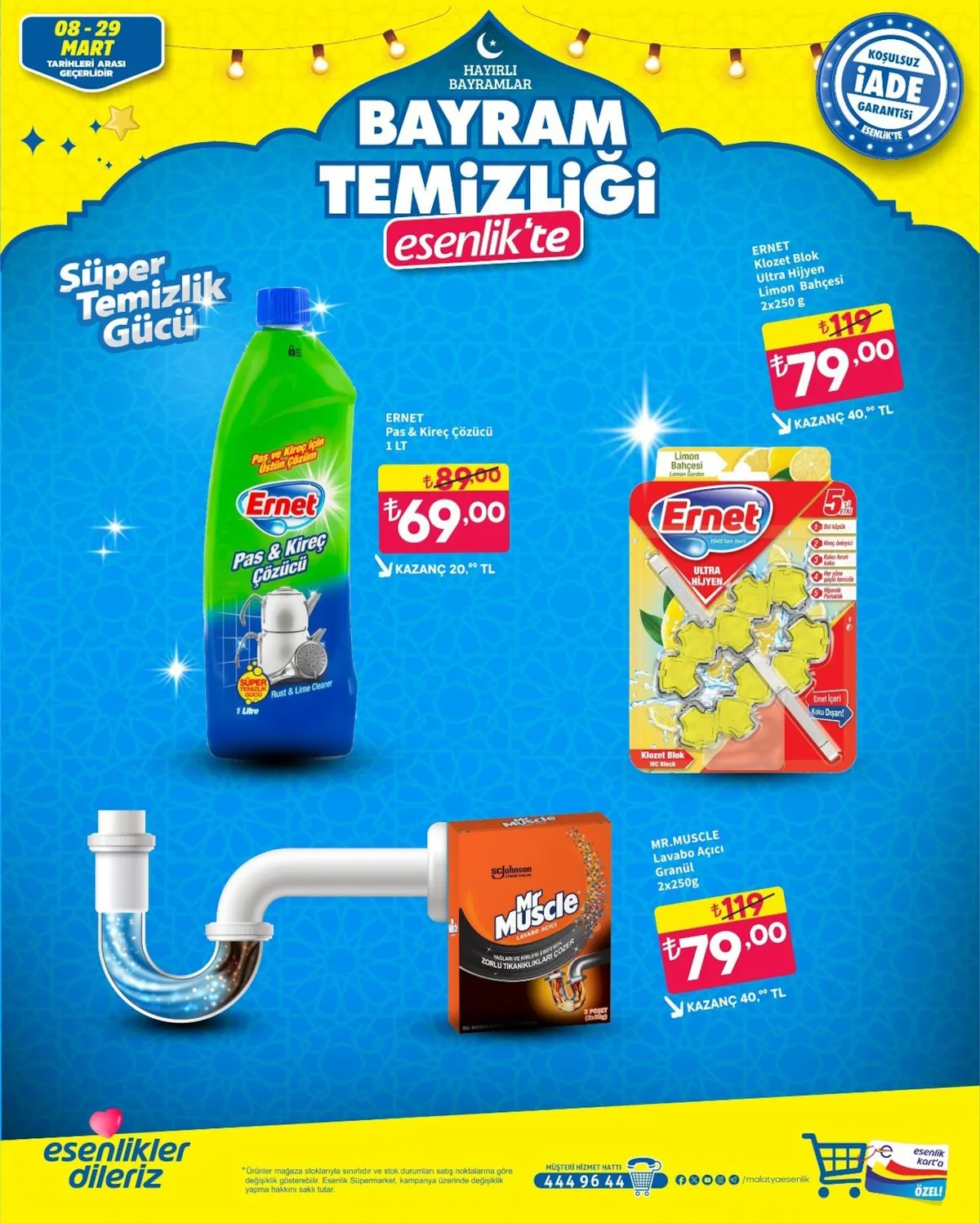 Esenlik Esenlik 8 Mart 2026 Aktüel Kataloğu sayfa 9: Ernet Pas & Kireç Çözücü 1 Lt