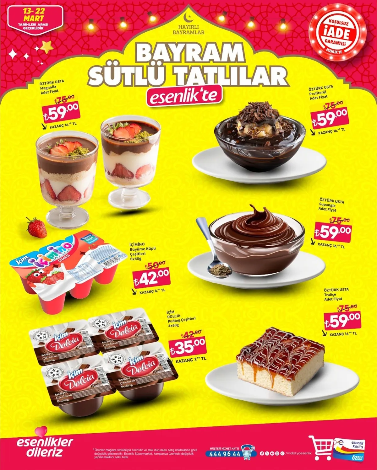 Esenlik Esenlik 13 Mart 2026 Aktüel Kataloğu sayfa 7: Içimino Büyüme Küpü Çeşitleri 6X40G, Öztürk Usta Supangle Adet Fiyat