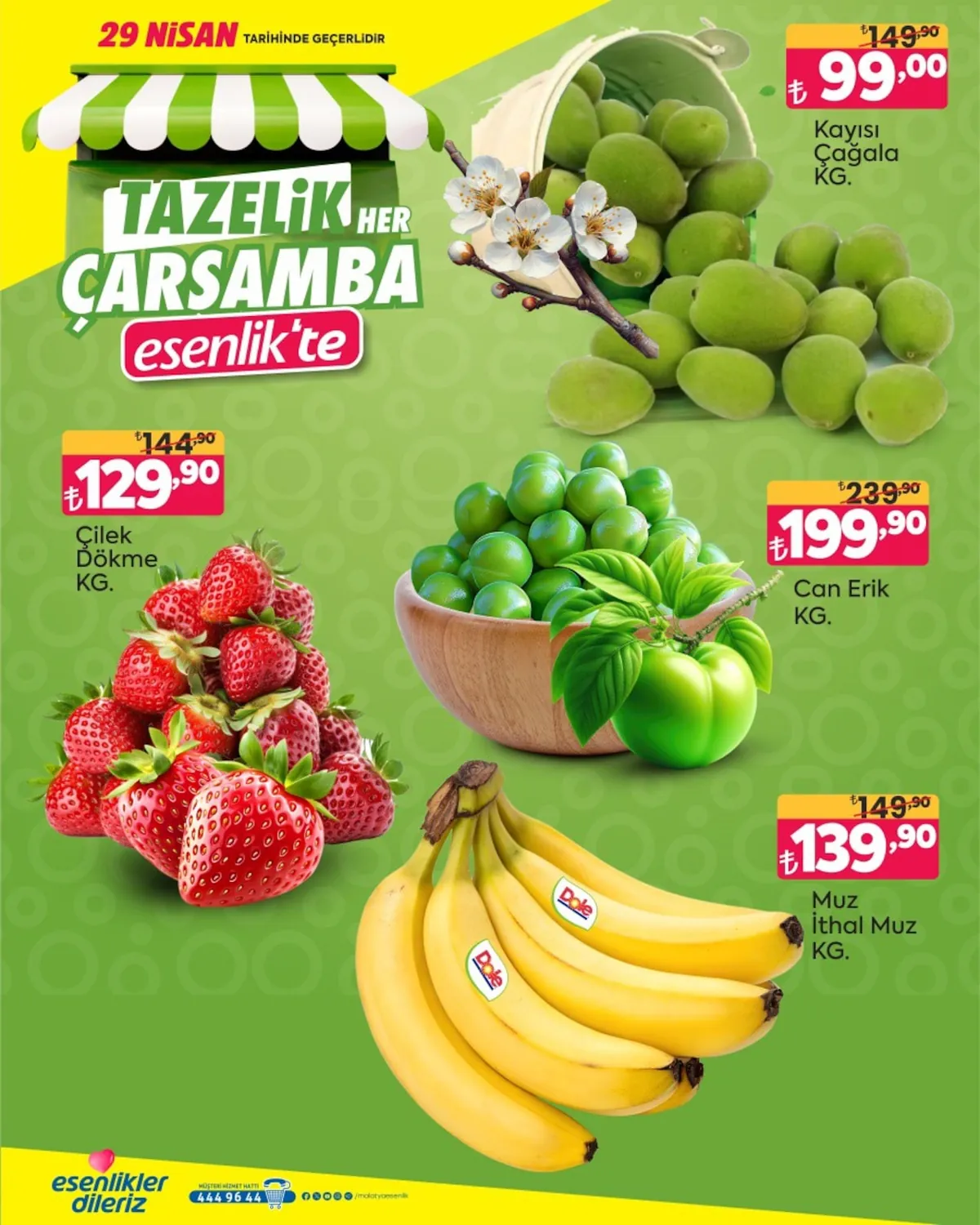 Esenlik Esenlik 29 Nisan 2026 Aktüel Kataloğu sayfa 4: Çilek Dökme Kg.