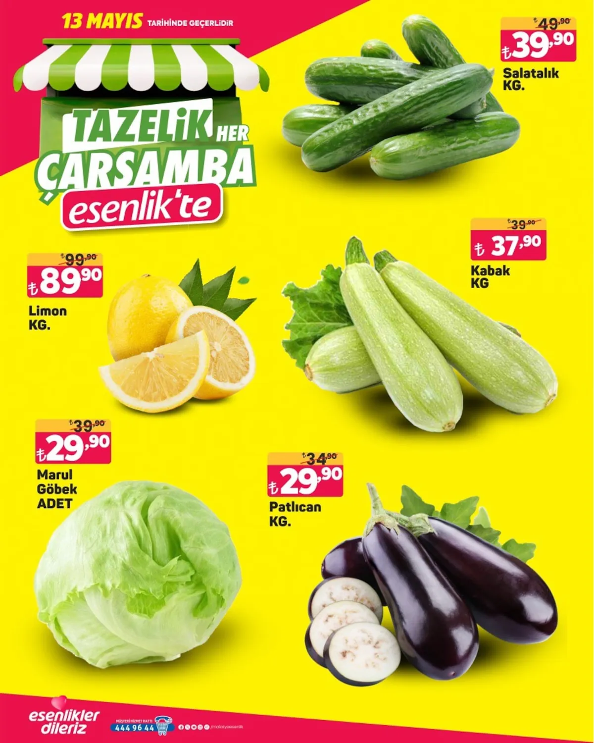 Esenlik Esenlik 13 Mayıs 2026 Aktüel Kataloğu sayfa 2: Limon Kg., Patlıcan Kg.