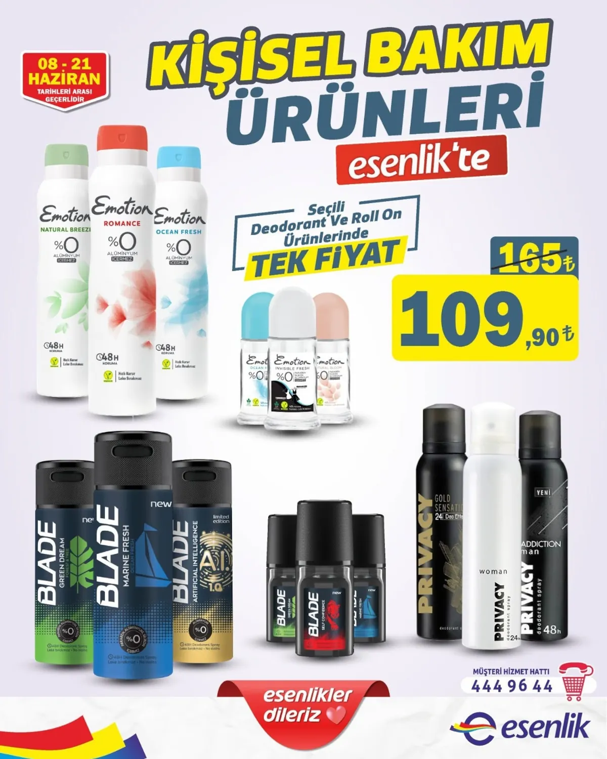 Esenlik Esenlik 8 Haziran 2026 Aktüel Kataloğu sayfa 1: Emotion Natural Breezi Deodorant %0 Alüminyum İçermez 48H Koruma