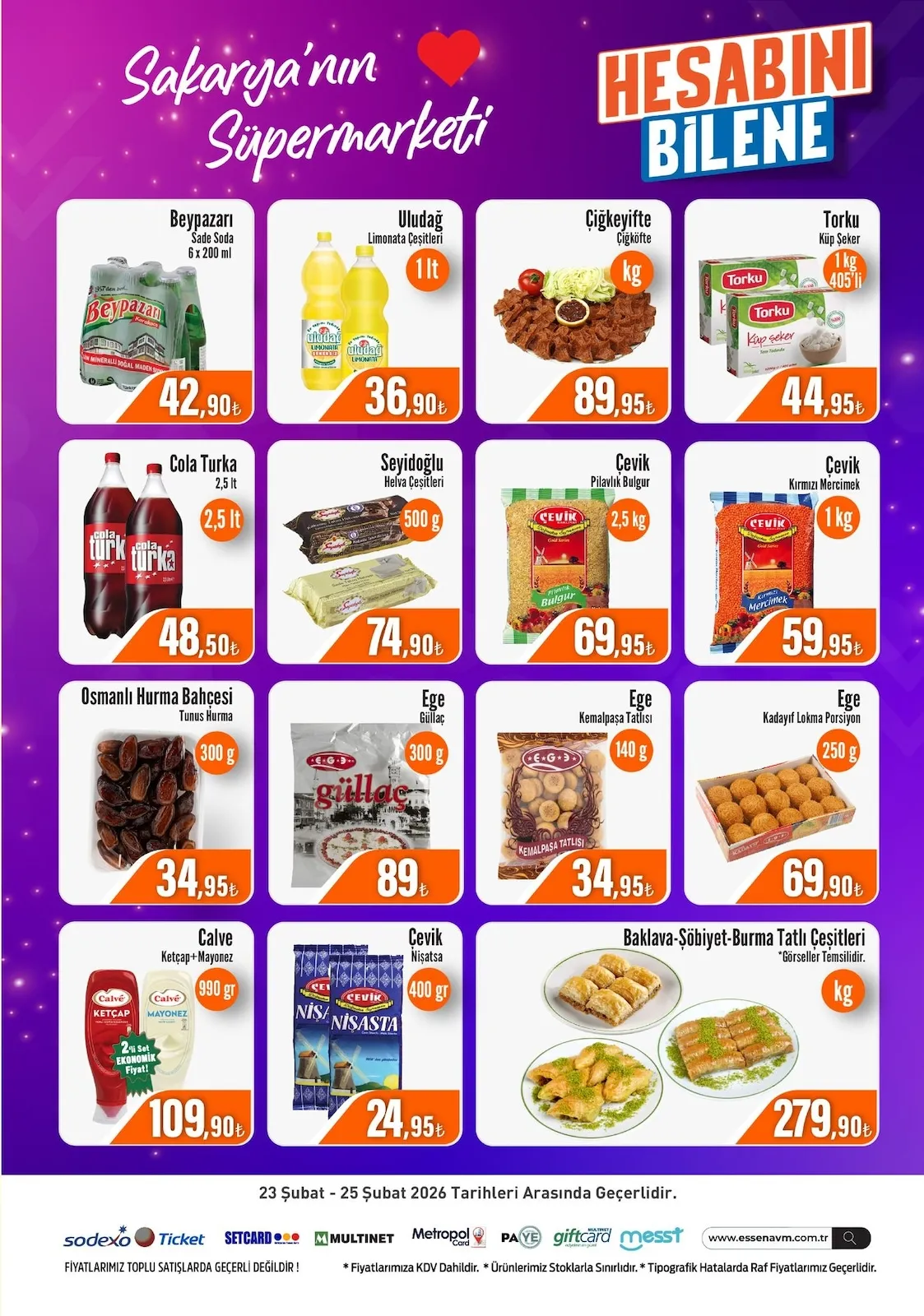 Essen Essen Avm 23 Şubat 2026 Aktüel Kataloğu sayfa 3: Çiğkeyifte Çiğköfte Kg, Çevik Kırmızı Mercimek 1 Kg