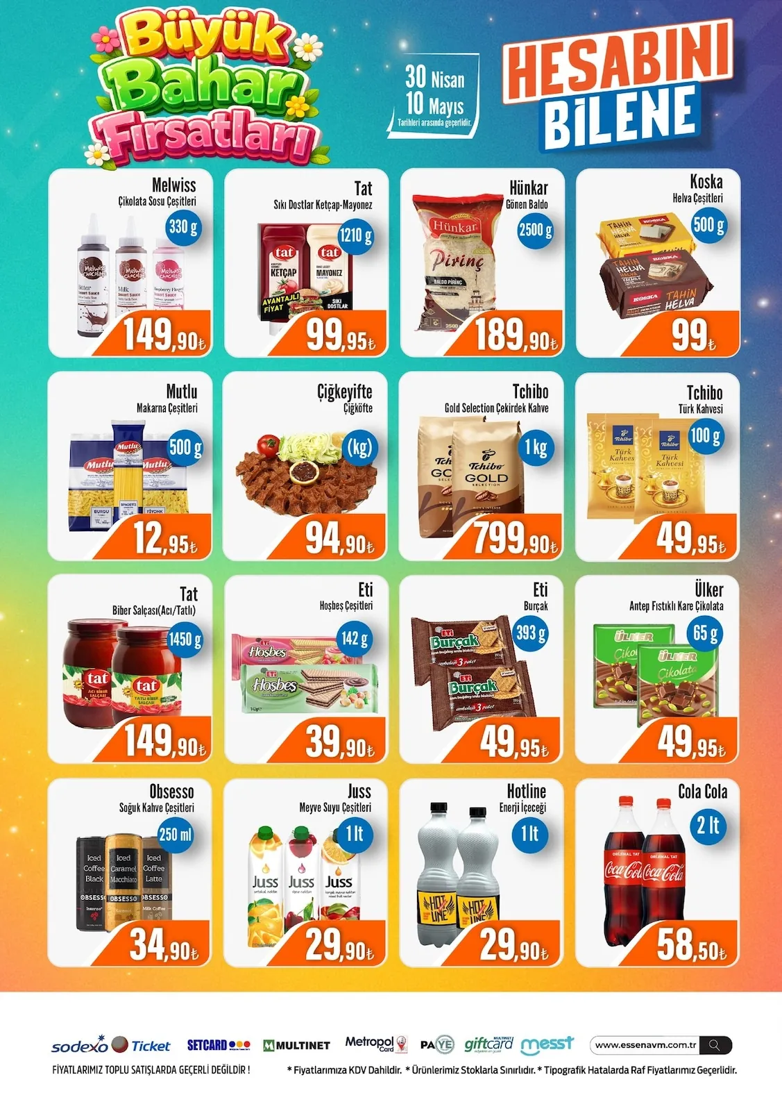 Essen Essen Avm 30 Nisan 2026 Aktüel Kataloğu sayfa 3: Çiğköfte Çiğköfte 1Kg, Hünkar Gönen Baldo Pirinç 2500G