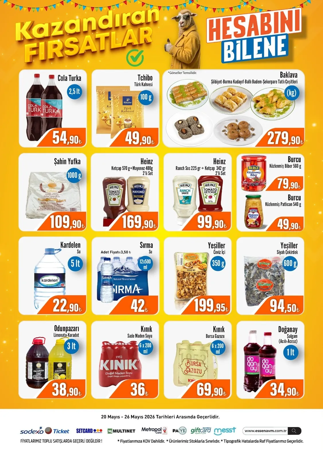 Essen Essen Avm 20 Mayıs 2026 Aktüel Kataloğu sayfa 3: Yesiller Ceviz Içi 350G, Cola Turka 2,5Lt