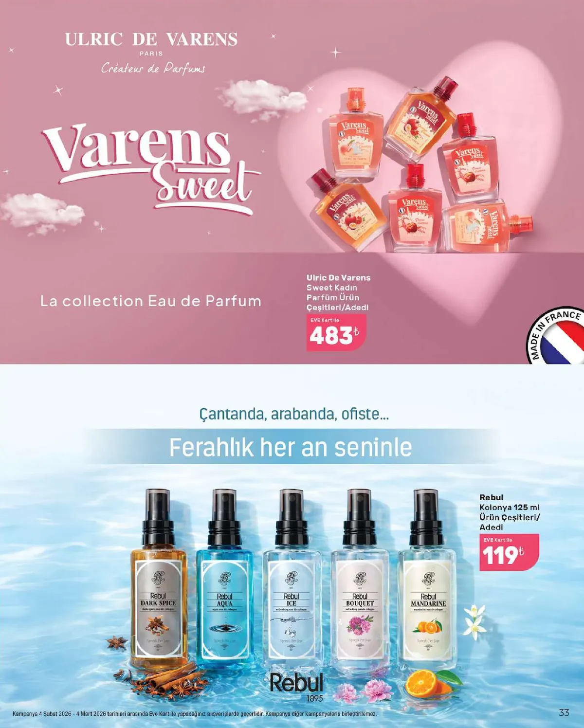 Eveshop Eveshop 4 Şubat 2026 Aktüel Kataloğu sayfa 33: Ulric De Varens Sweet Kadın Parfüm