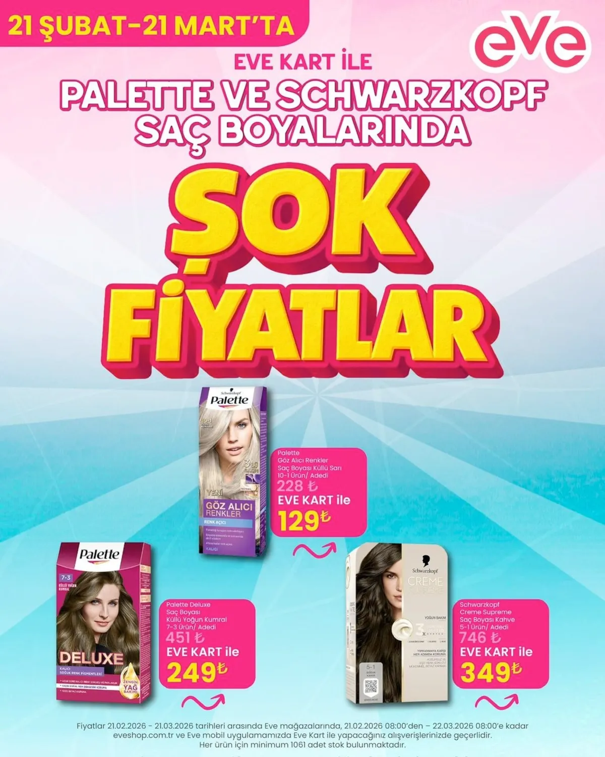 Eveshop Eveshop 21 Şubat 2026 Aktüel Kataloğu sayfa 1: Palette Deluxe Saç Boyası Küllü Yoğun Kumral 7-3 Ürün/Adedi