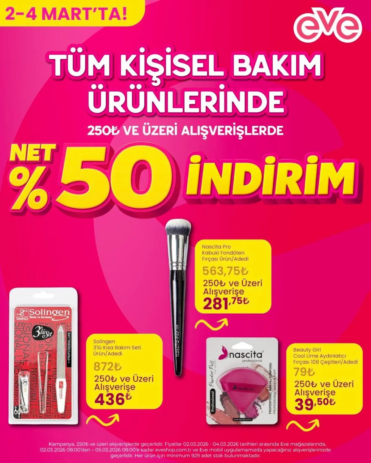 Eveshop Eveshop 2 Mart 2026 Aktüel Kataloğu sayfa 2: Nascita Beauty Girl Cool Lime Aydınlatıcı Fırçası 108 Çeşitleri/Adedi