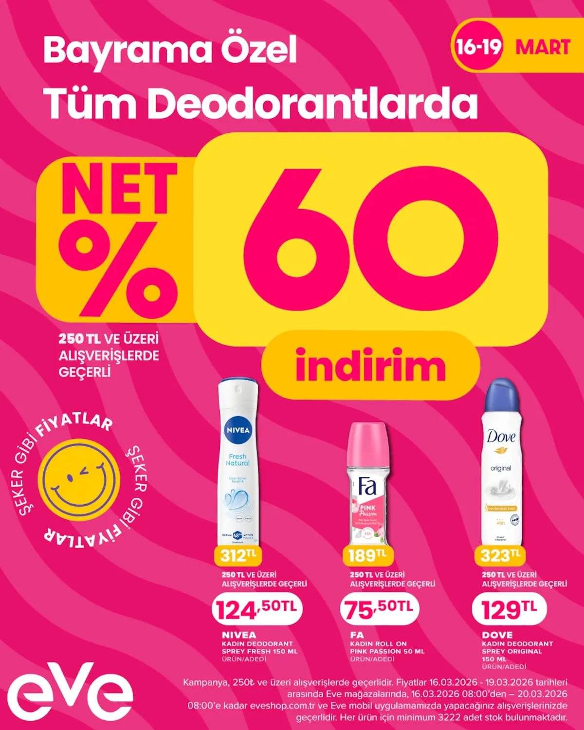 Eveshop Eveshop 16 Mart 2026 Aktüel Kataloğu sayfa 5: Fa Pink Passion Roll-On, Dove Original Deodorant