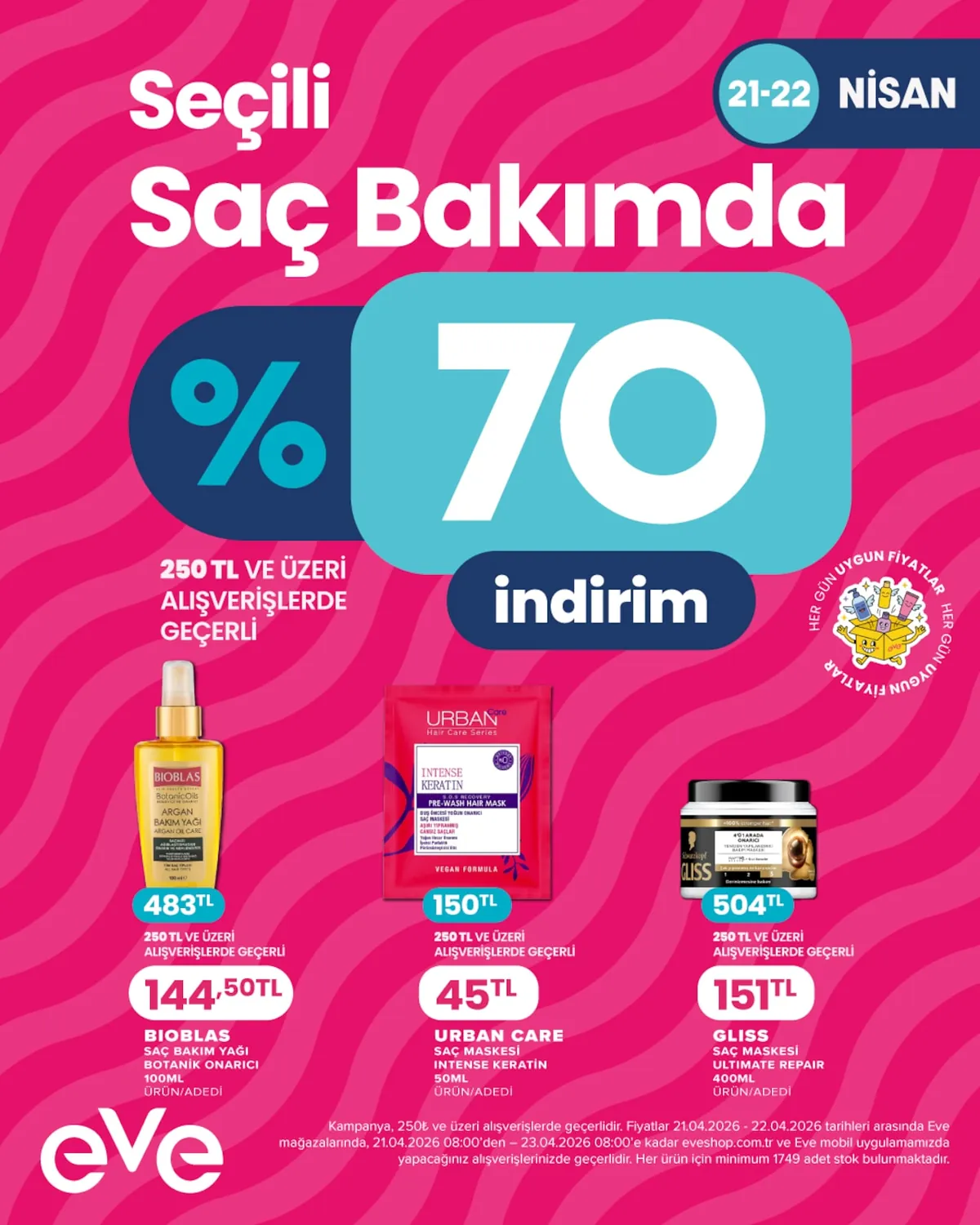 Eveshop Eveshop 21 Nisan 2026 Aktüel Kataloğu sayfa 11: Schwarzkopf Gliss 4'Ü 1 Arada Onarıcı Saç Maskesi