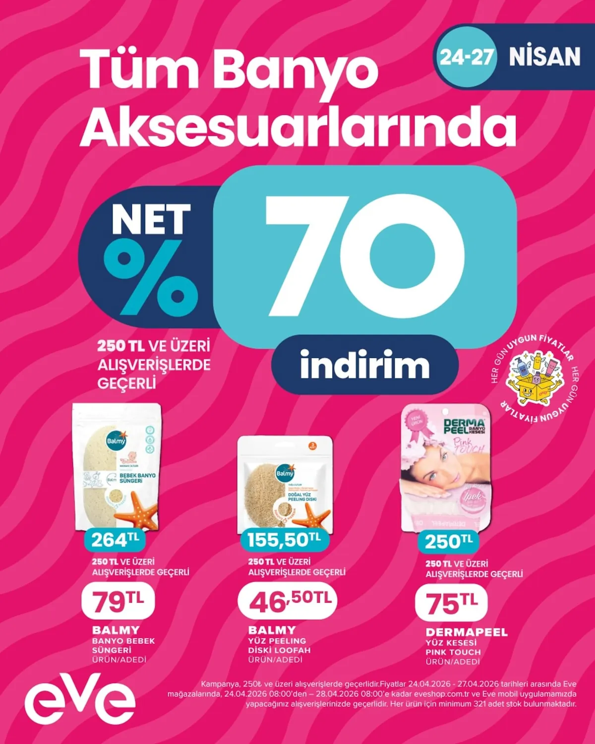 Eveshop Eveshop 24 Nisan 2026 Aktüel Kataloğu sayfa 16: Derma Peel Banyo Kesi, Balmy Doğal Yüz Peeling Diski 3 Adet