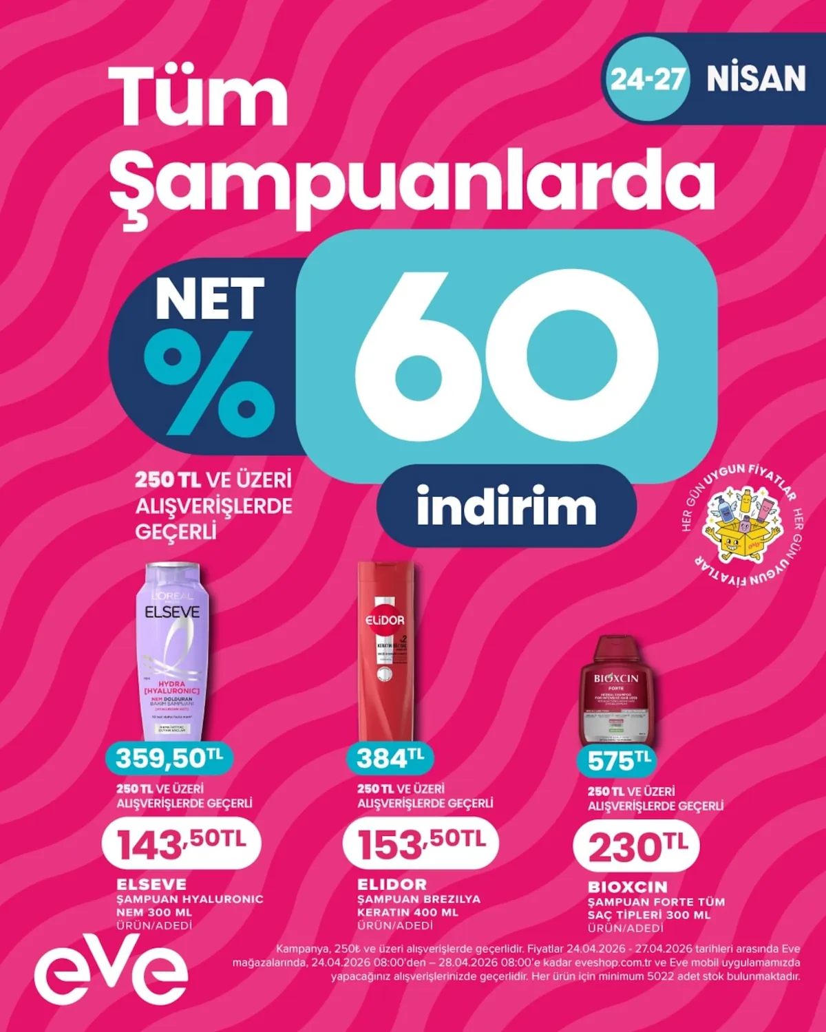 Eveshop Eveshop 24 Nisan 2026 Aktüel Kataloğu sayfa 20: L'Oreal Elseve Hydra Hyaluronic Nem Dolduran Bakim Şampuanı