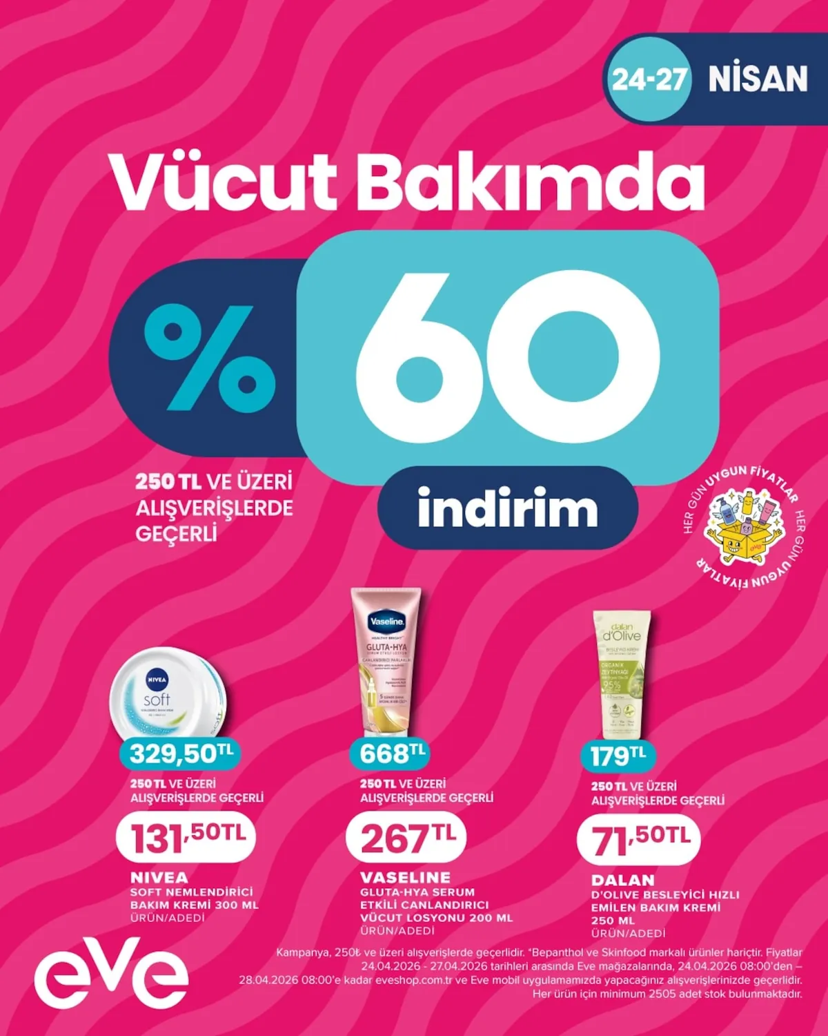 Eveshop Eveshop 24 Nisan 2026 Aktüel Kataloğu sayfa 23: Vaseline Healthy Bright Gluta-Hya Serum Effektlosyon 250Ml