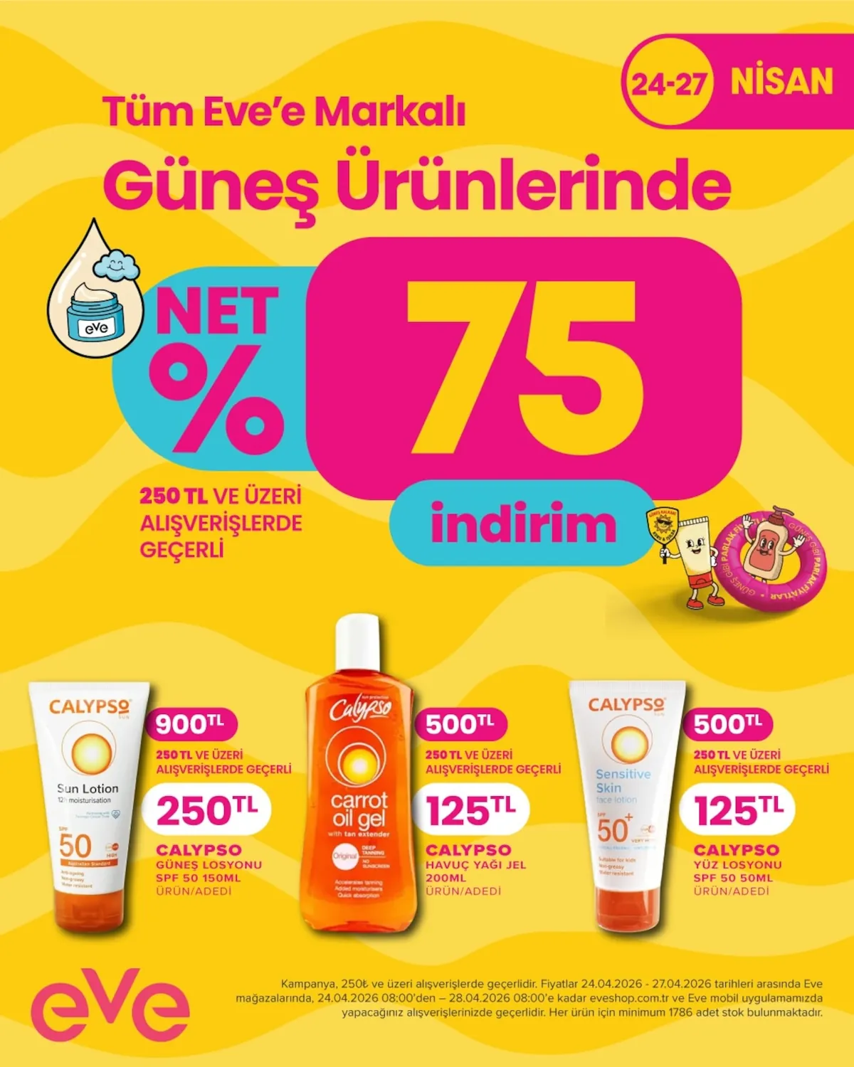 Eveshop Eveshop 24 Nisan 2026 Aktüel Kataloğu sayfa 29: Calypso Sun Lotion Spf 50 150Ml, Calypso Yüz Losyonu Spf 50 50Ml
