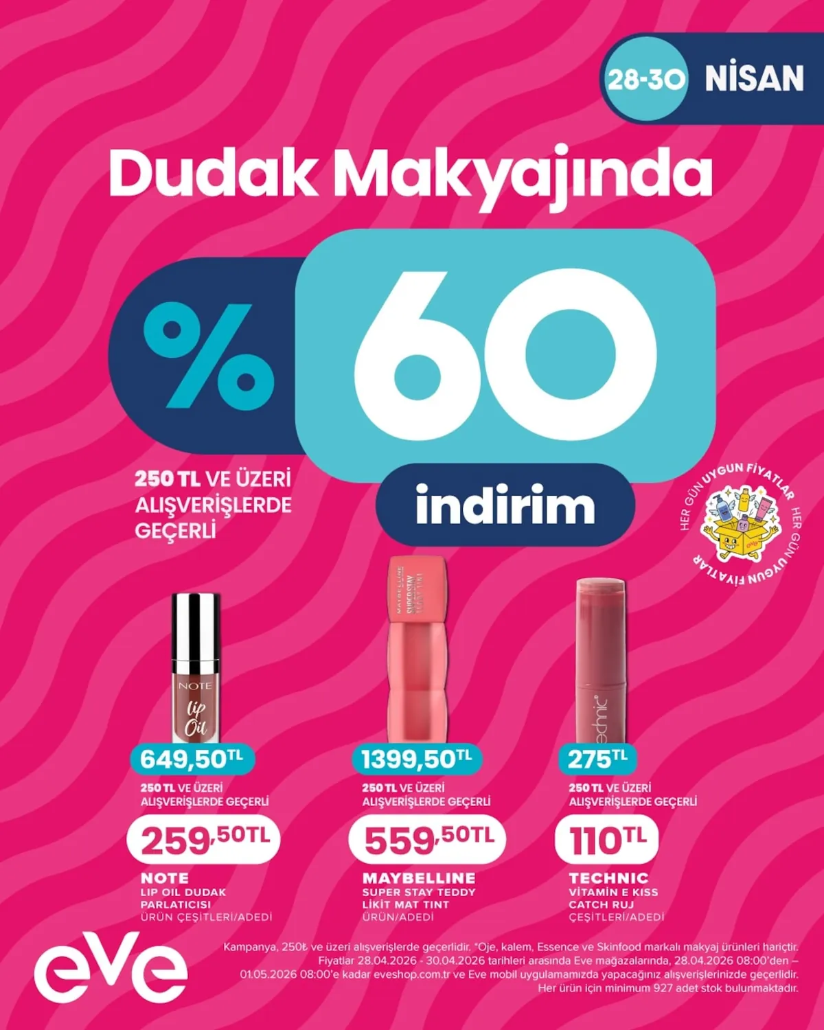 Eveshop Eveshop 28 Nisan 2026 Aktüel Kataloğu sayfa 1: Note Lip Oil
