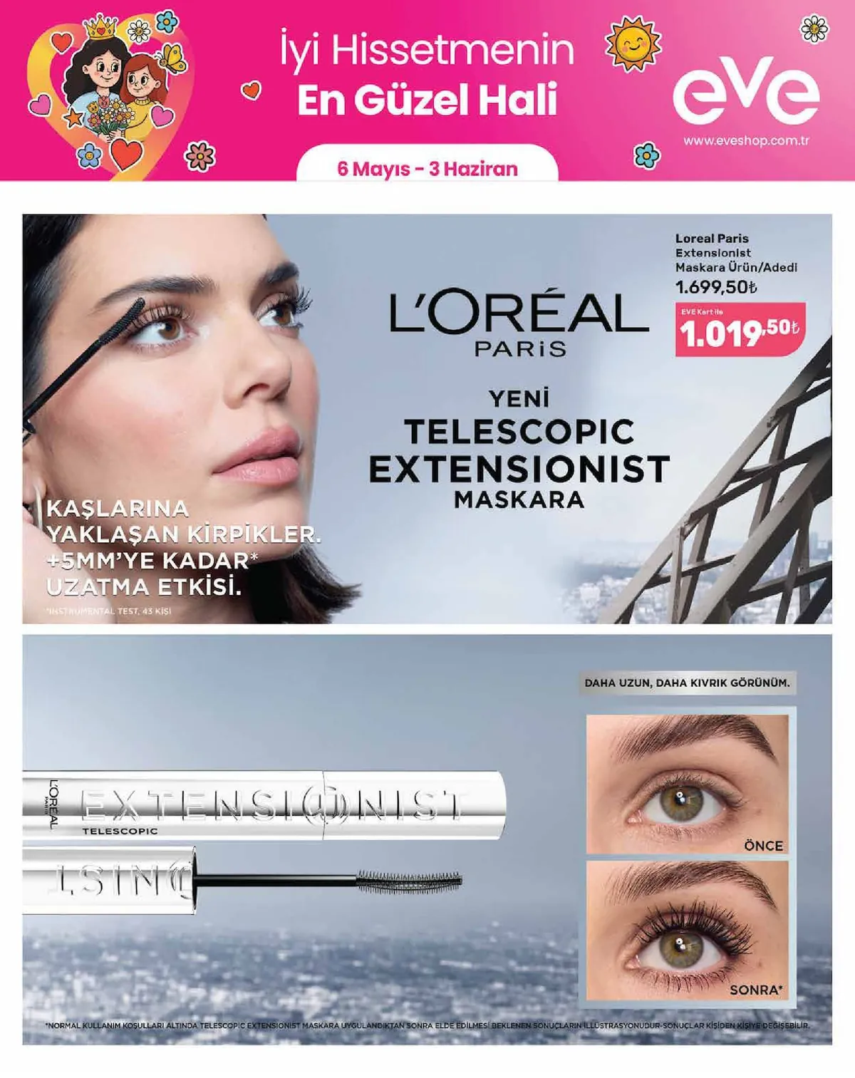 Eveshop Eveshop 6 Mayıs 2026 Aktüel Kataloğu sayfa 1: L'Oreal Paris Extensionist Maskara