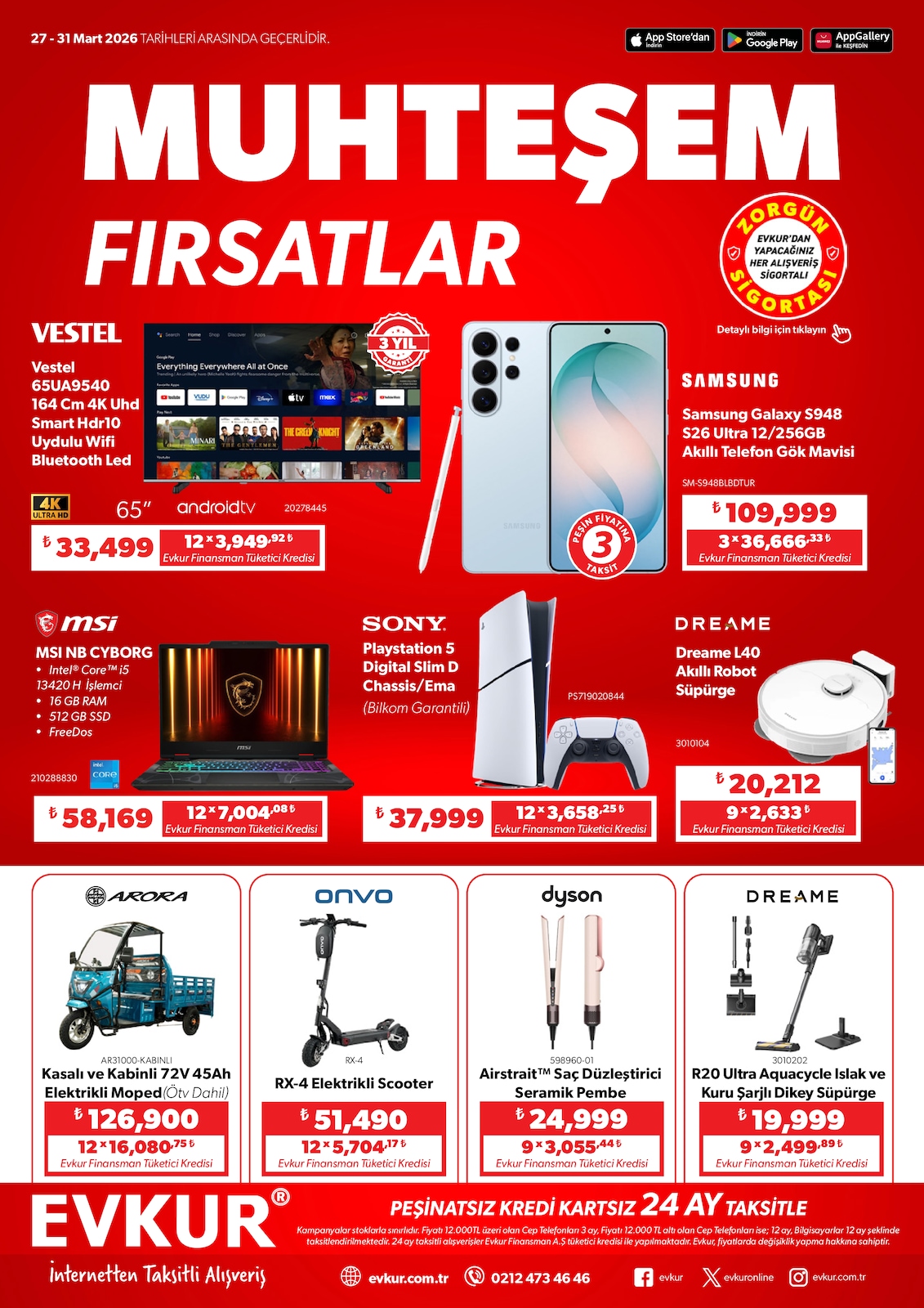 Evkur 27 Mart 2026 Aktüel Kataloğu broşürü