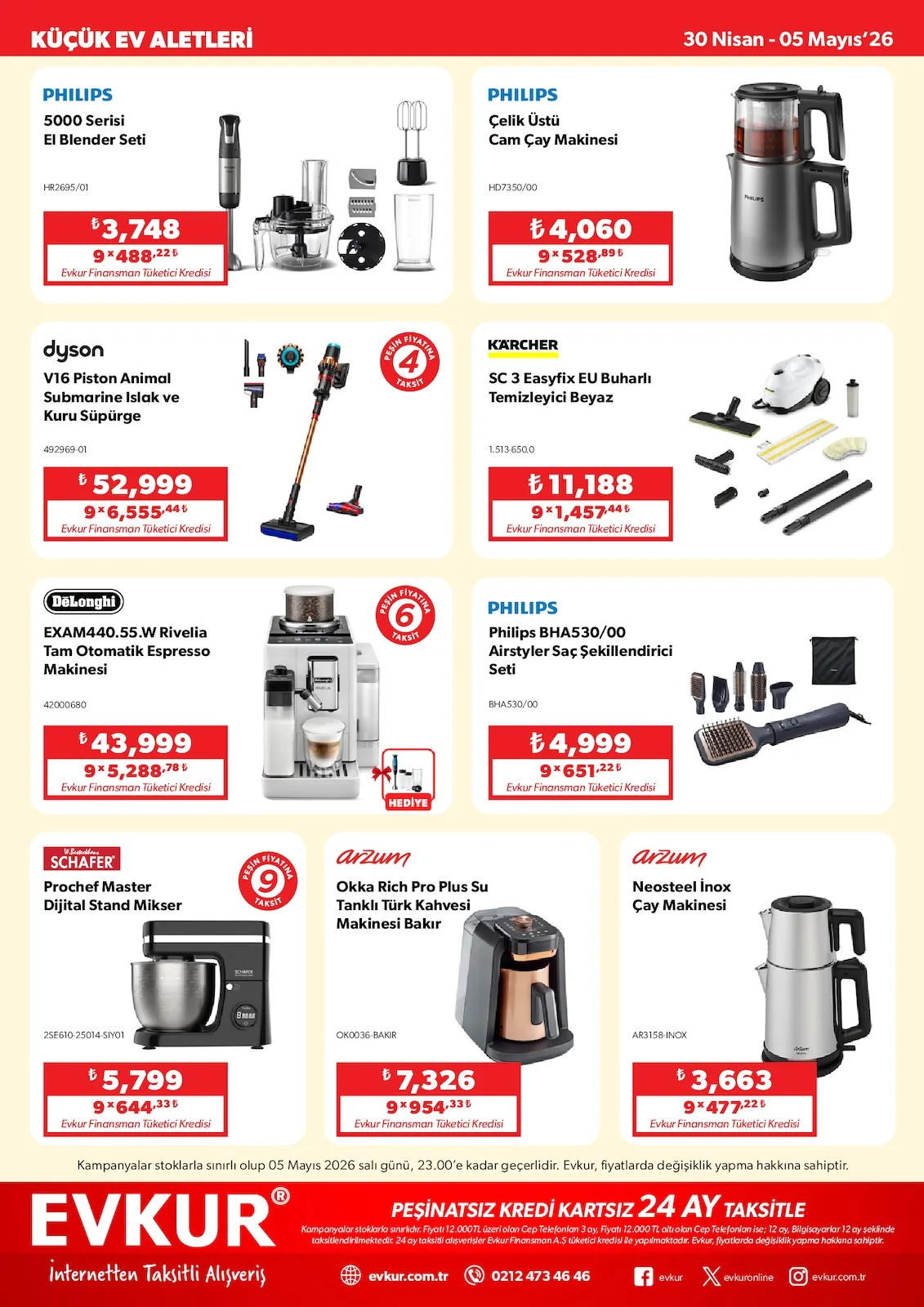 Evkur Evkur 30 Nisan 2026 Aktüel Kataloğu sayfa 2: Arzum Neosteel Inox Çay Makinesi