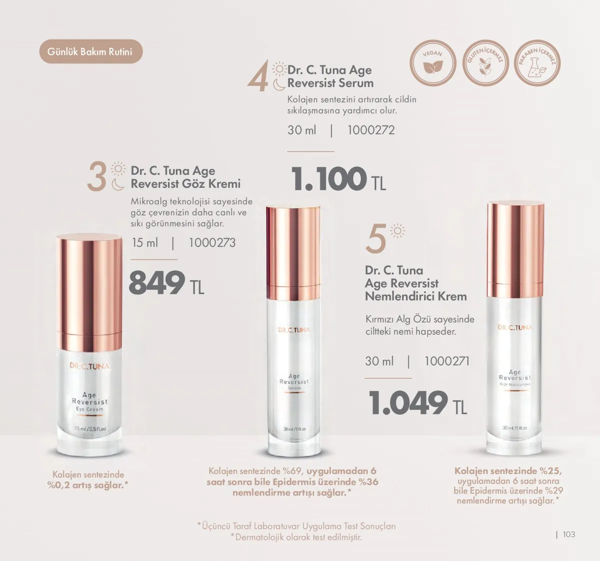 Farmasi Farmasi 1 Mayıs 2026 Aktüel Kataloğu sayfa 103: Dr. C. Tuna Age Reversist Nemlendirici Krem 30Ml