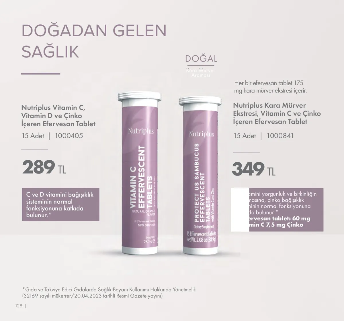 Farmasi Farmasi 1 Mayıs 2026 Aktüel Kataloğu sayfa 128: Nutriplus Vitamin C, Vitamin D Ve Çinko Içeren Efervesan Tablet 15 Adet, Nutriplus Kara Mürver Ekstresi, Vitamin C Ve Çinko Içeren Efervesan Tablet 15 Adet