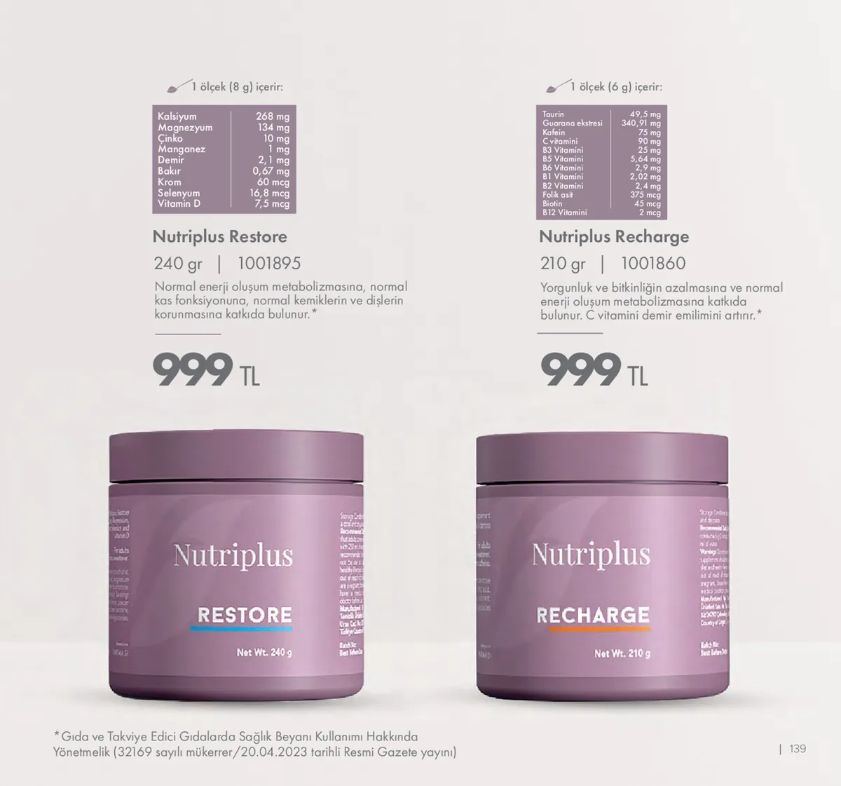 Farmasi Farmasi 1 Mayıs 2026 Aktüel Kataloğu sayfa 139: Nutriplus Recharge 210Gr