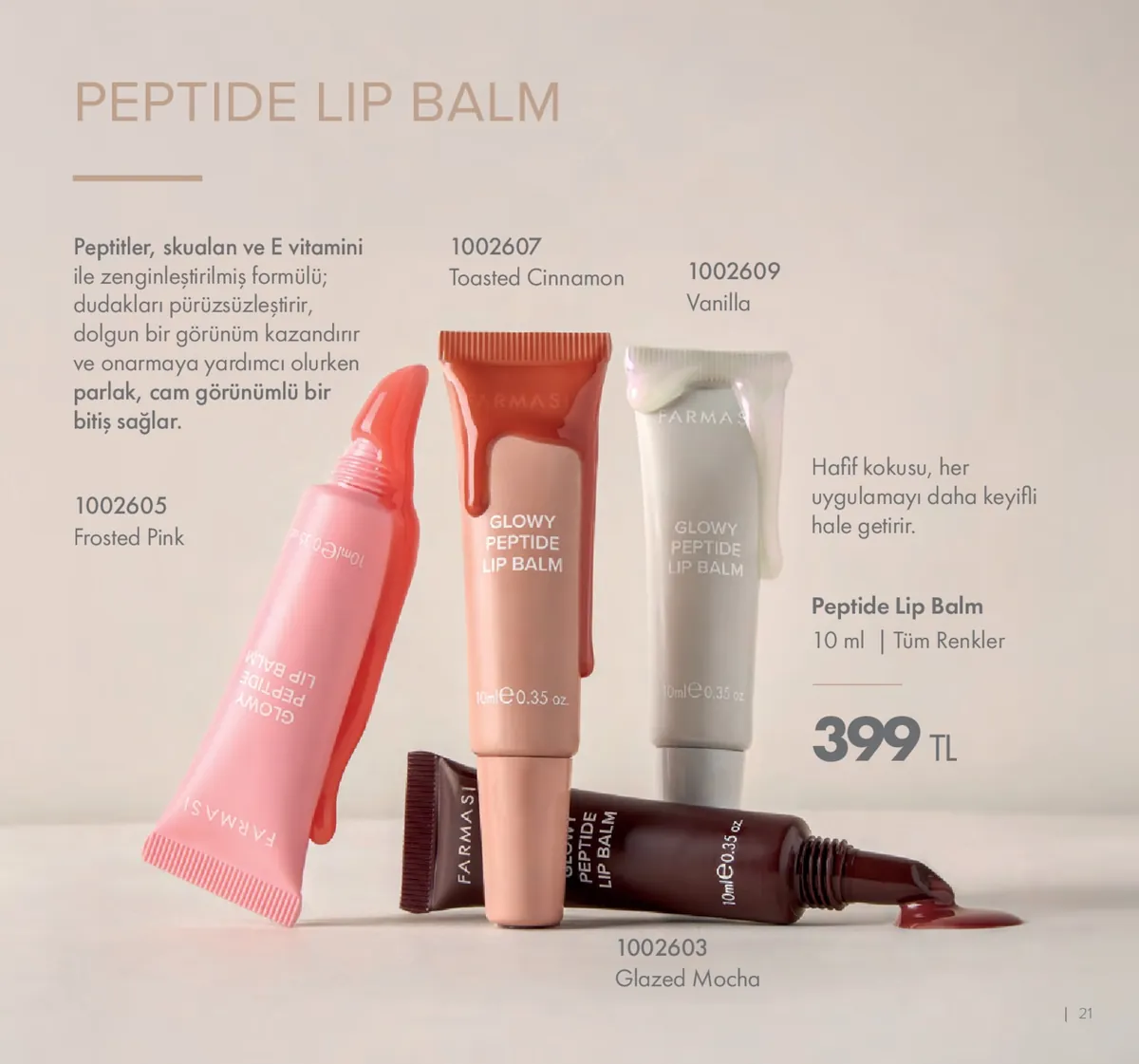 Farmasi Farmasi 1 Mayıs 2026 Aktüel Kataloğu sayfa 21: Farmasi Glowy Peptide Lip Balm 10Ml