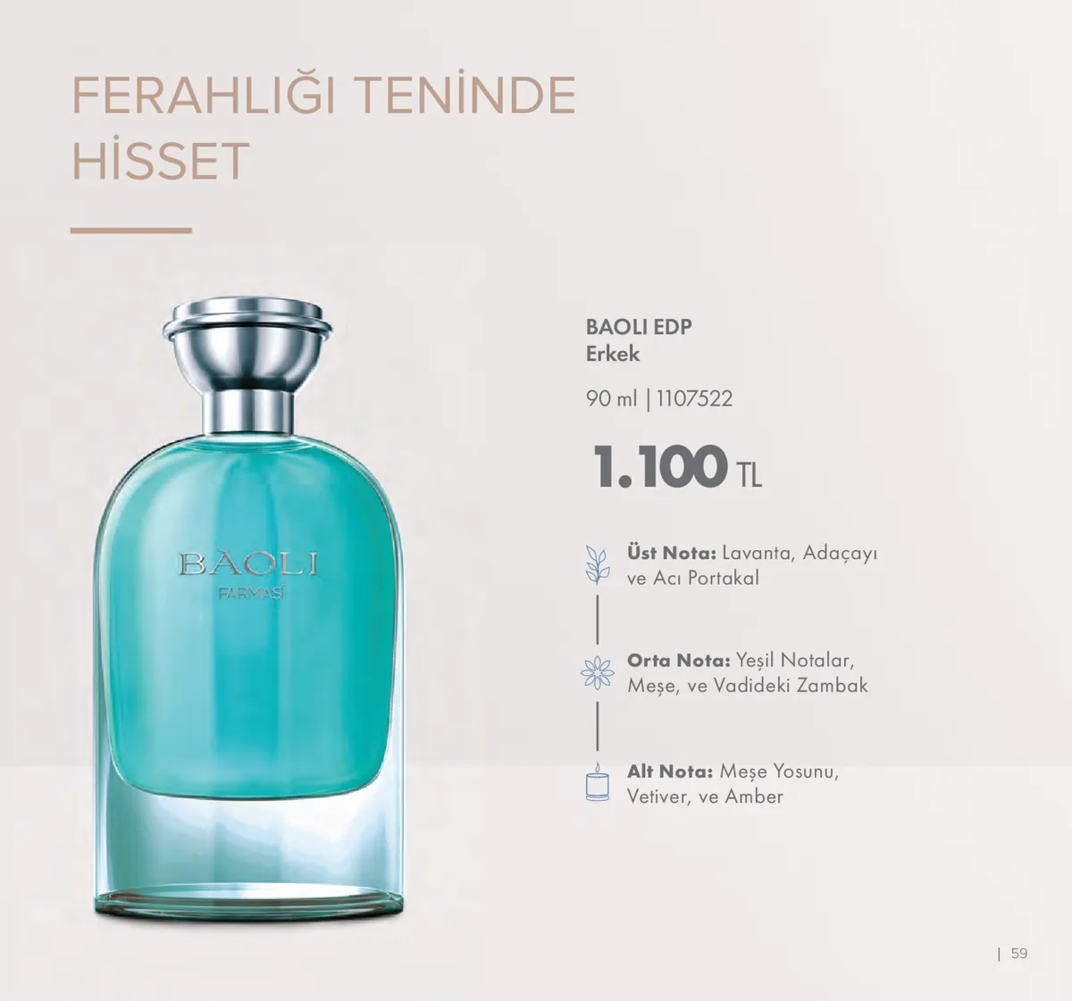 Farmasi Farmasi 1 Mayıs 2026 Aktüel Kataloğu sayfa 59: Baoli Edp Erkek 90Ml