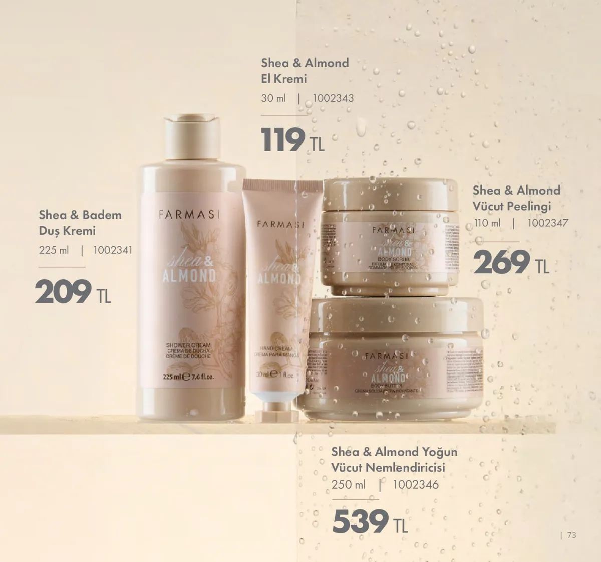 Farmasi Farmasi 1 Mayıs 2026 Aktüel Kataloğu sayfa 73: Farmasi Shea & Badem Duş Kremi 225Ml