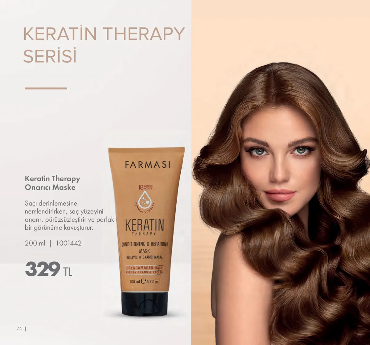 Farmasi Farmasi 1 Mayıs 2026 Aktüel Kataloğu sayfa 74: Farmasi Keratin Therapy Onarıcı Maske 200Ml