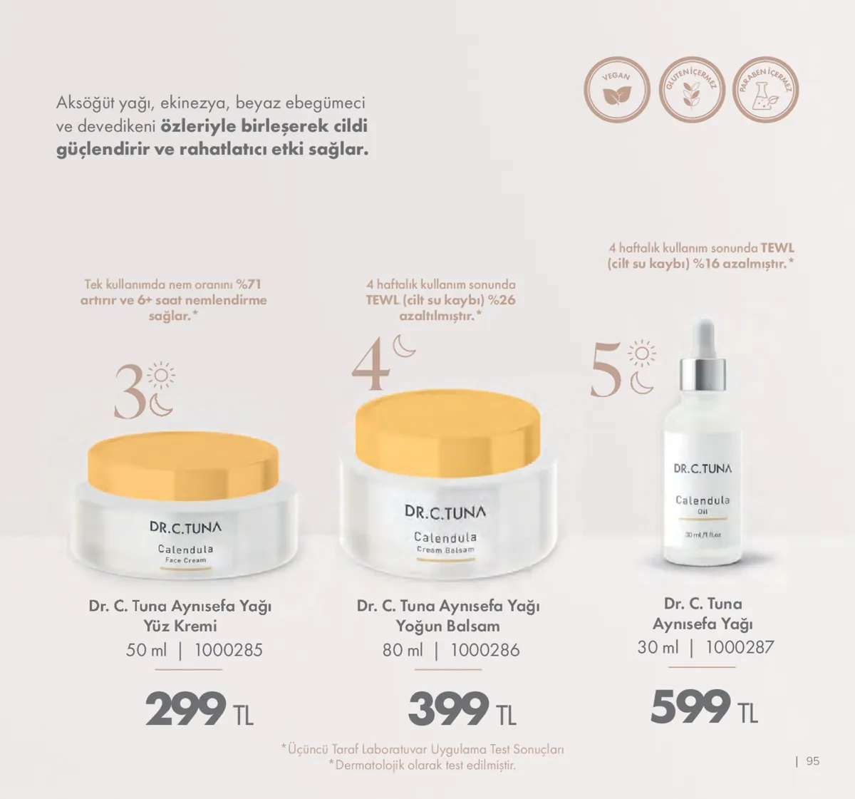 Farmasi Farmasi 1 Mayıs 2026 Aktüel Kataloğu sayfa 95: Dr. C. Tuna Calendula Cream Balsam 80 Ml, Dr. C. Tuna Calendula Face Cream 50 Ml