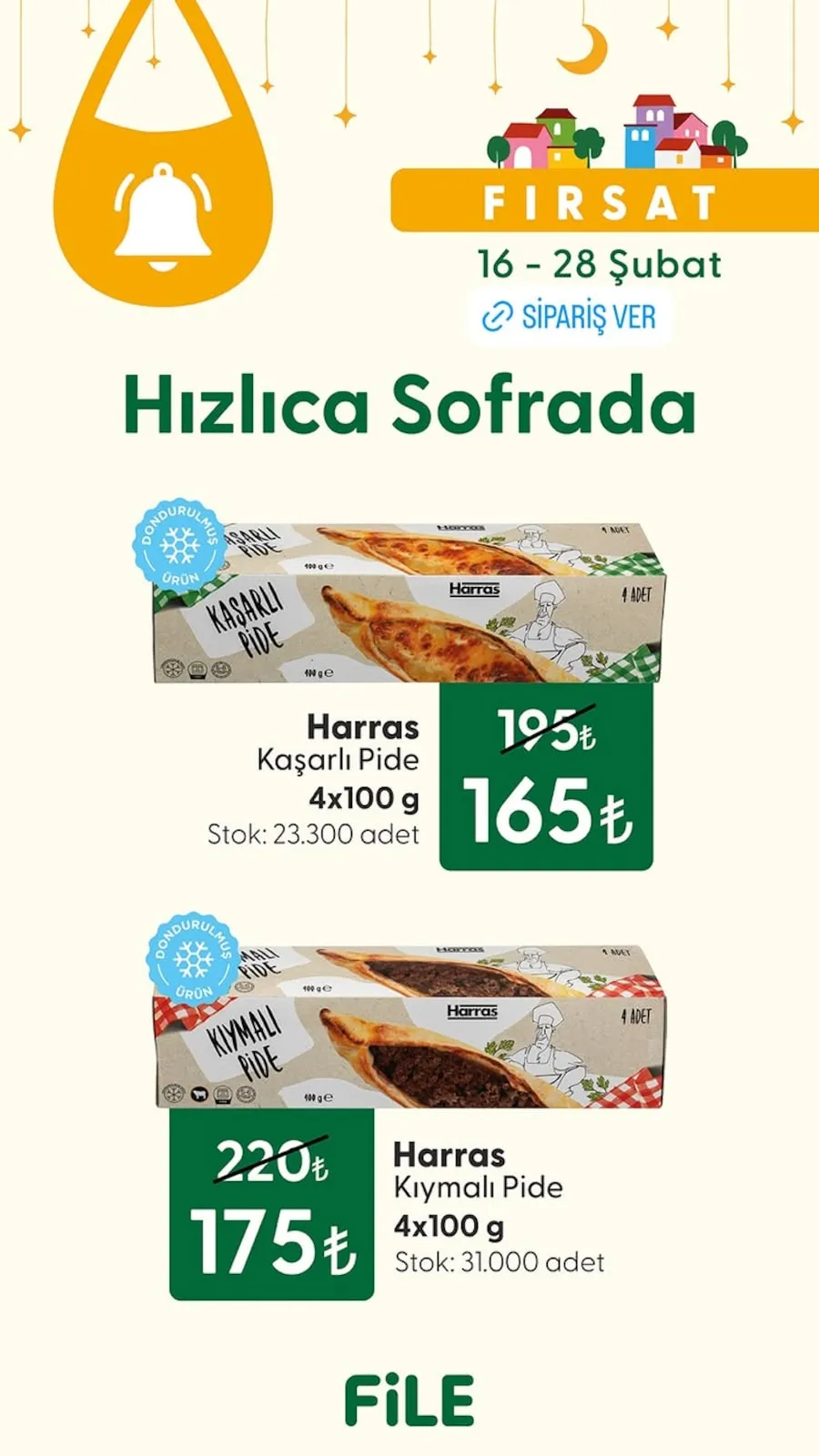 File File Market 16 Şubat 2026 Aktüel Kataloğu sayfa 2: Harras Kaşarlı Pide 4X100 G