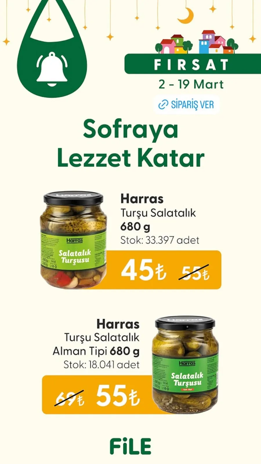 File File Market 2 Mart 2026 Aktüel Kataloğu sayfa 1: Harras Turşu Salatalık 680 G