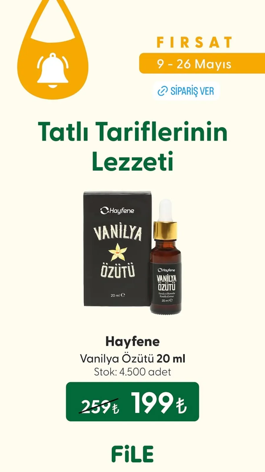 File File Market 9 Mayıs 2026 Aktüel Kataloğu sayfa 2: Hayfene Vanilya Özütü 20 Ml