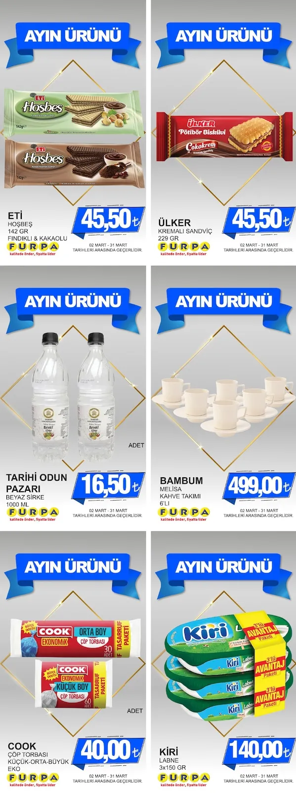 Furpa Furpa Market 2 Mart 2026 Aktüel Kataloğu sayfa 2: Bambum Melisa Kahve Takimi 6'Li, Eti Hosbeş 142 Gr Findikli & Kakaolu