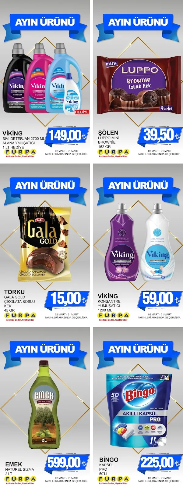 Furpa Furpa Market 2 Mart 2026 Aktüel Kataloğu sayfa 5: Viking Konsantre Yumuşatıcı 1200 Ml, Viking Sıvı Deterjan 2700 Ml 1 Lt Hediye