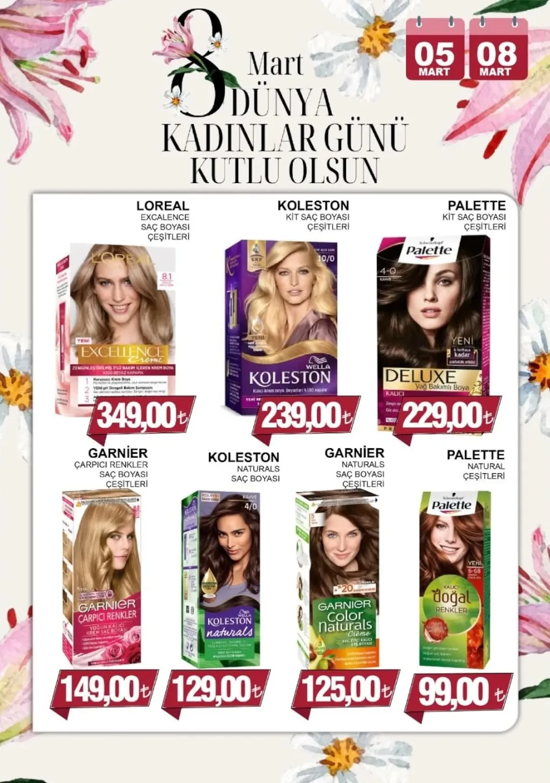 Furpa Furpa Market 5 Mart 2026 Aktüel Kataloğu sayfa 9: Koleston Naturals Saç Boyası, Palette Natural Çeşitleri