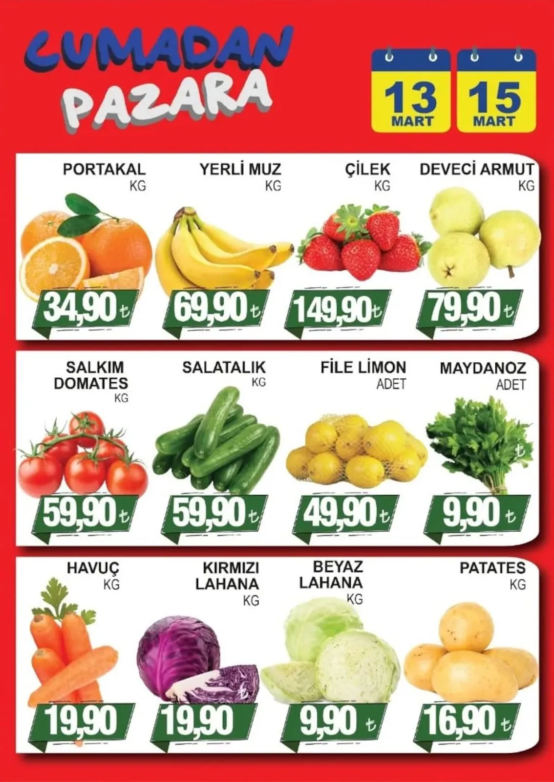 Furpa Furpa Market 13 Mart 2026 Aktüel Kataloğu sayfa 1: Salkım Domates Kg, Salatalık Kg