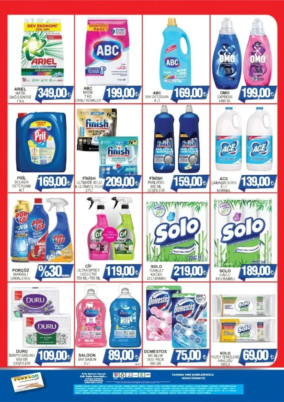 Furpa Furpa Market 13 Mart 2026 Aktüel Kataloğu sayfa 8: Solo Havlu 16'Li Bambu, Cif Ultra Sprey Hizli Etki 750 Ml+750 Ml