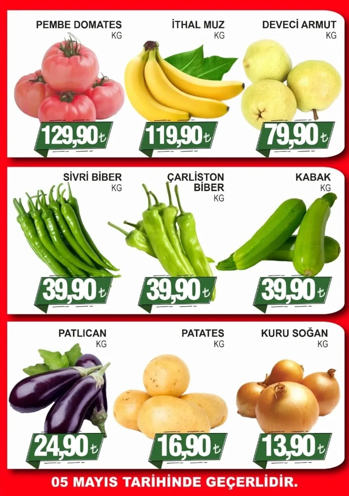 Furpa Furpa Market 5 Mayıs 2026 Aktüel Kataloğu sayfa 4: Sivri Biber Kg, Pembe Domates Kg