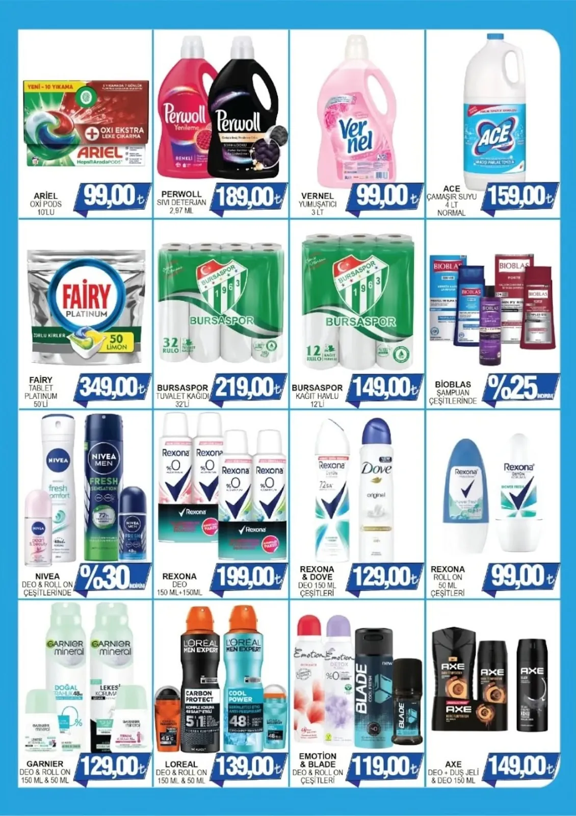 Furpa Furpa Market 8 Mayıs 2026 Aktüel Kataloğu sayfa 3: Rexona Deo 300Ml (150Ml+150Ml), Bursaspor Kağıt Havlu 12'Li