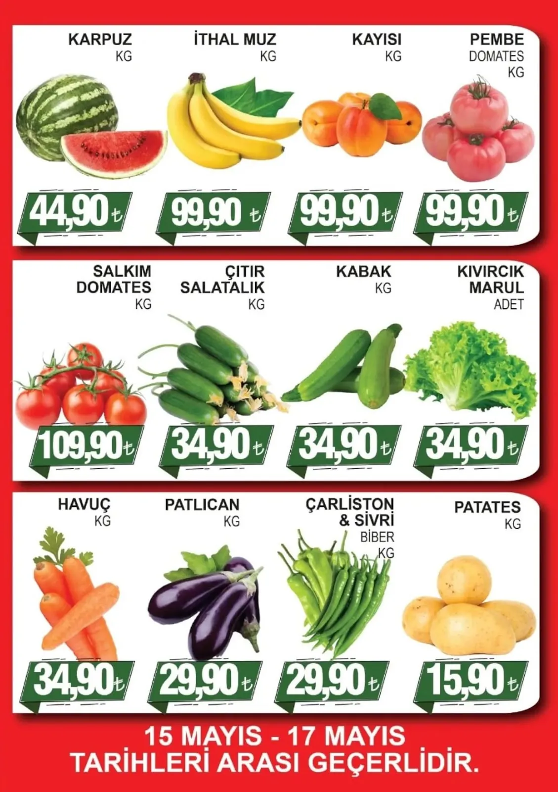 Furpa Furpa Market 15 Mayıs 2026 Aktüel Kataloğu sayfa 3: Salkim Domates Kg, Çıtır Salatalık Kg
